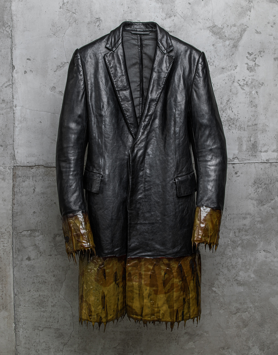 O. D, LINED-UNLINED DRIP-RUBBER 2 B. LEATHER COAT/010