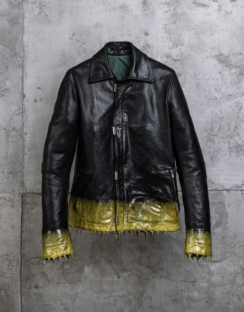 O.D. DRIP RUBBERED LEATHER JACKET/12
