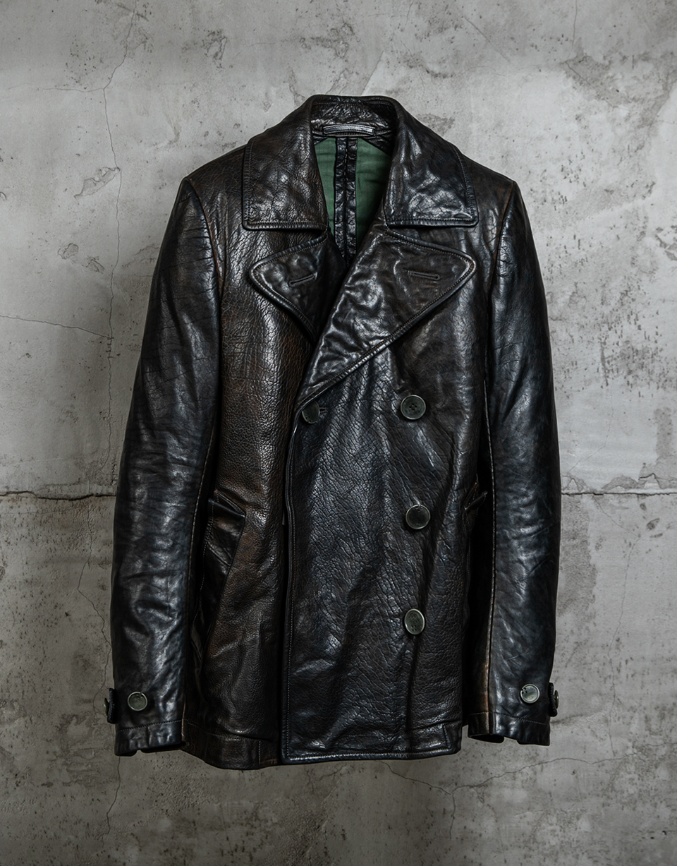 O. D. LINED-UNLINED CHAIN SEAM BACK RAGLAN LEATHER CABAN/12/bims