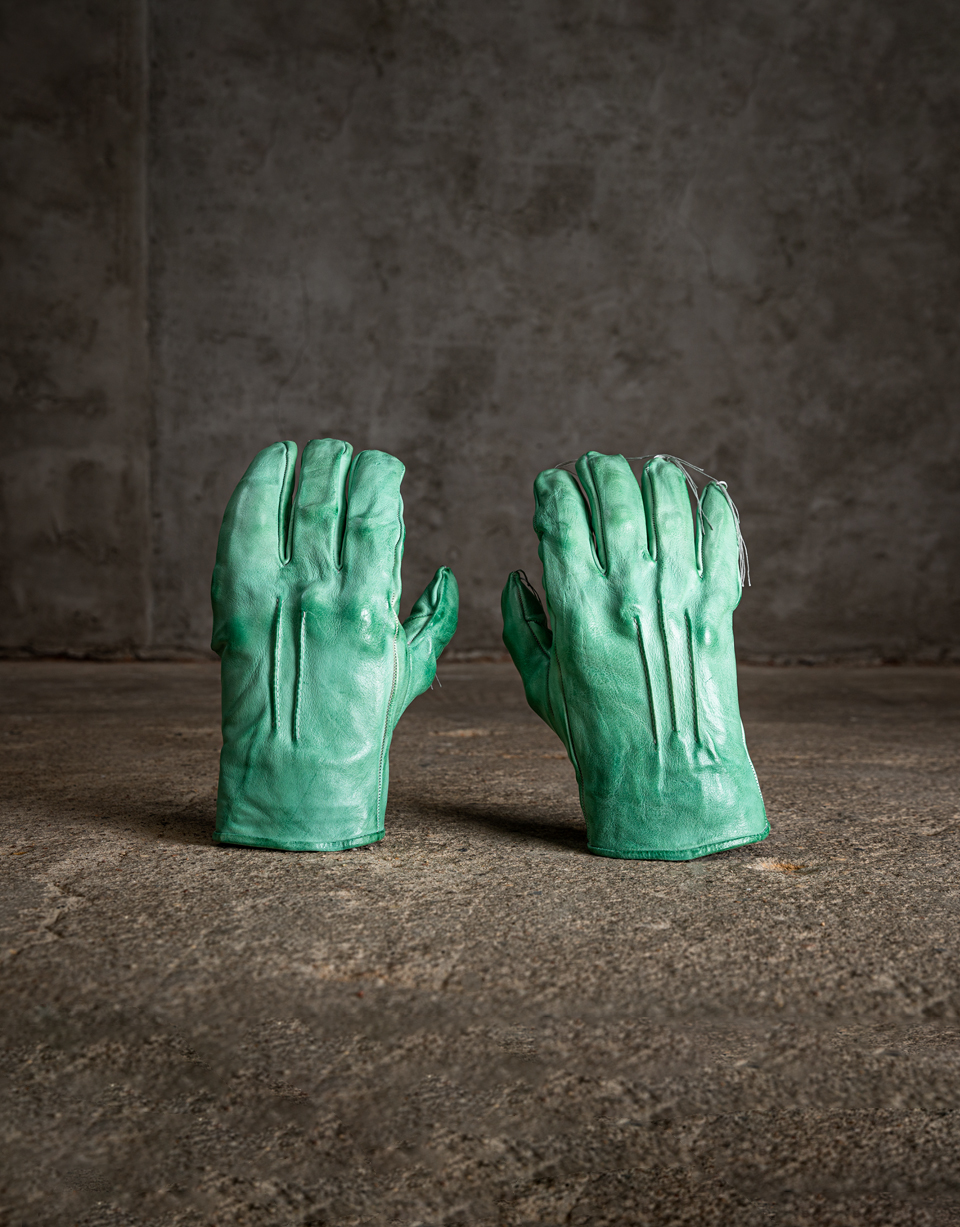 O.DYED DISPARATE LEATHER GLOVES/6