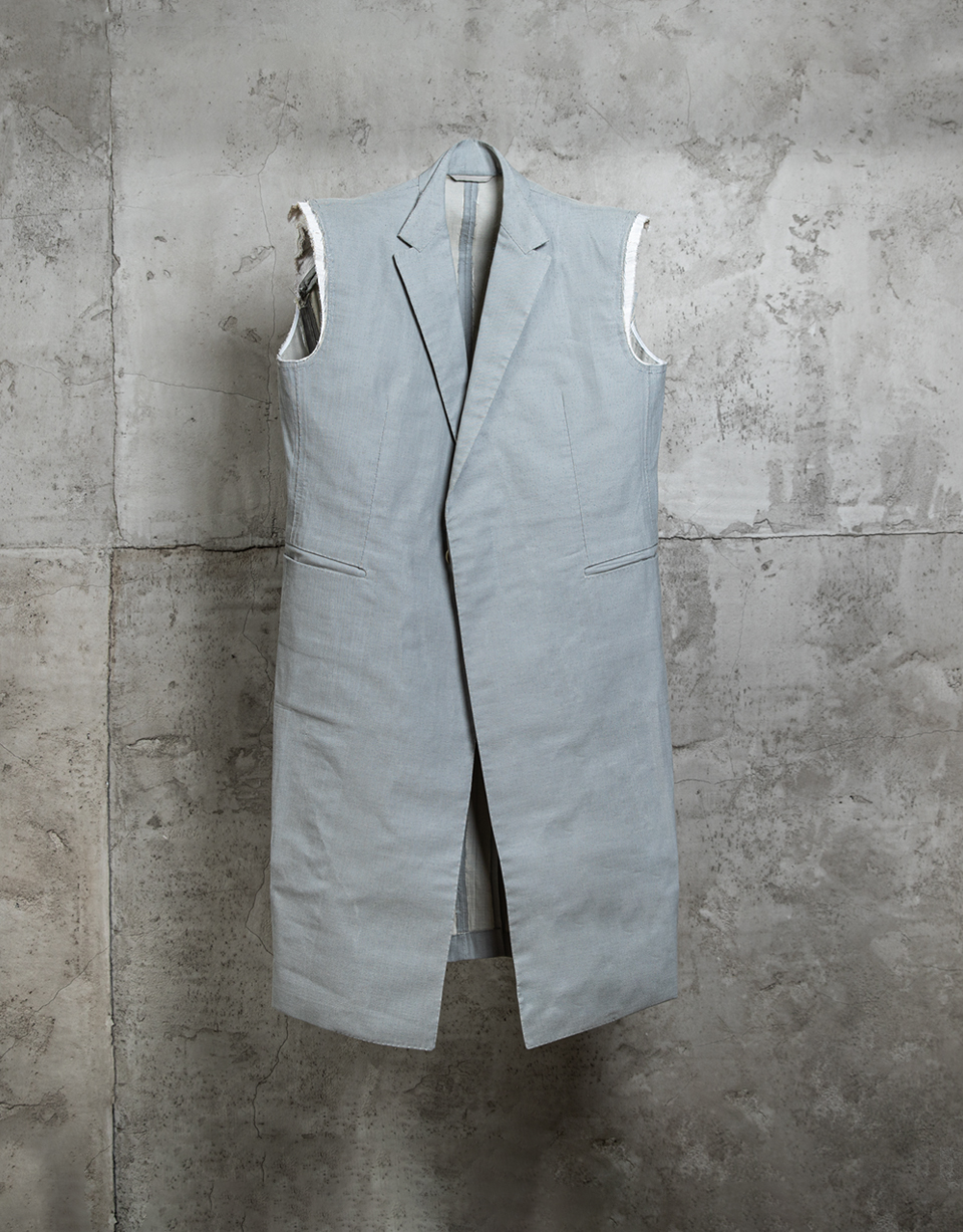 STIRRED, UNSLEEVED, UNLINED, CHAIN SEAM 1 BUTTON LONG JACKET/3