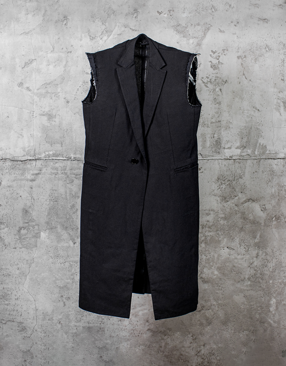 STIRRED, UNSLEEVED, UNLINED, CHAIN SEAM 1 BUTTON LONG JACKET/10