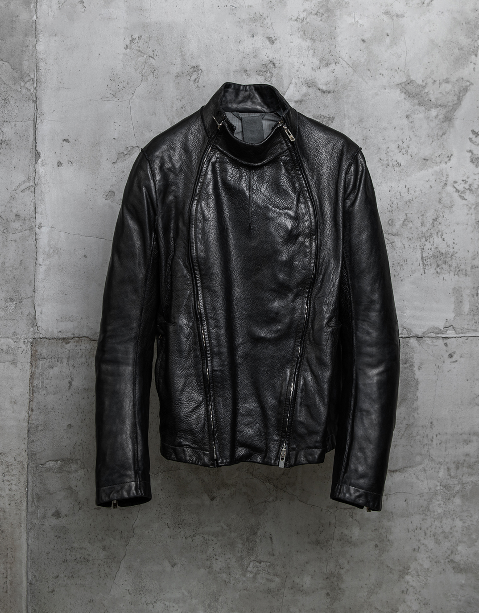 O.D. LINED PINCH SEAM 2 ZIP FENCING LEATHER JACKET/010