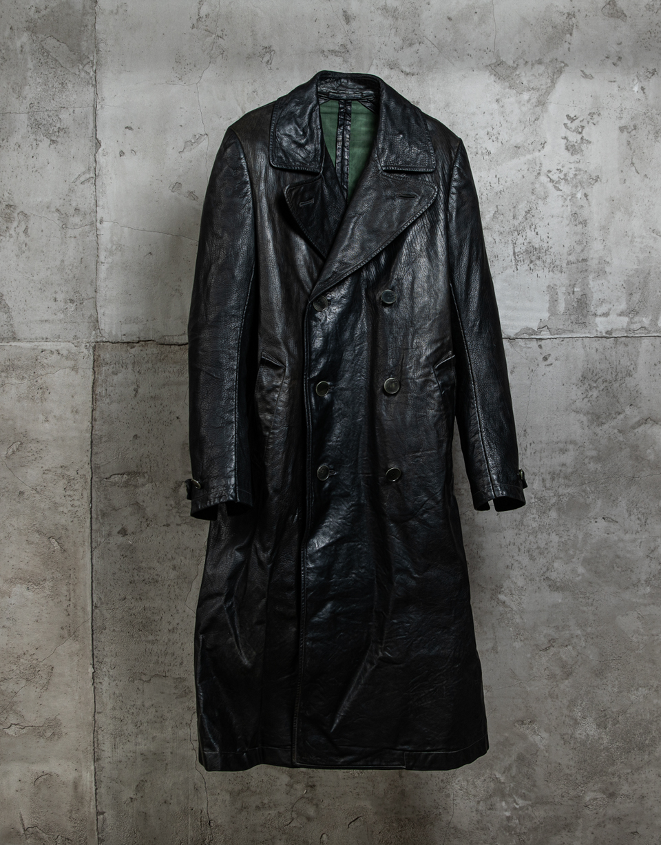 LINED-UNLINED CHAINSEAM BACK RAGLAN LEATHER TRENCH/12