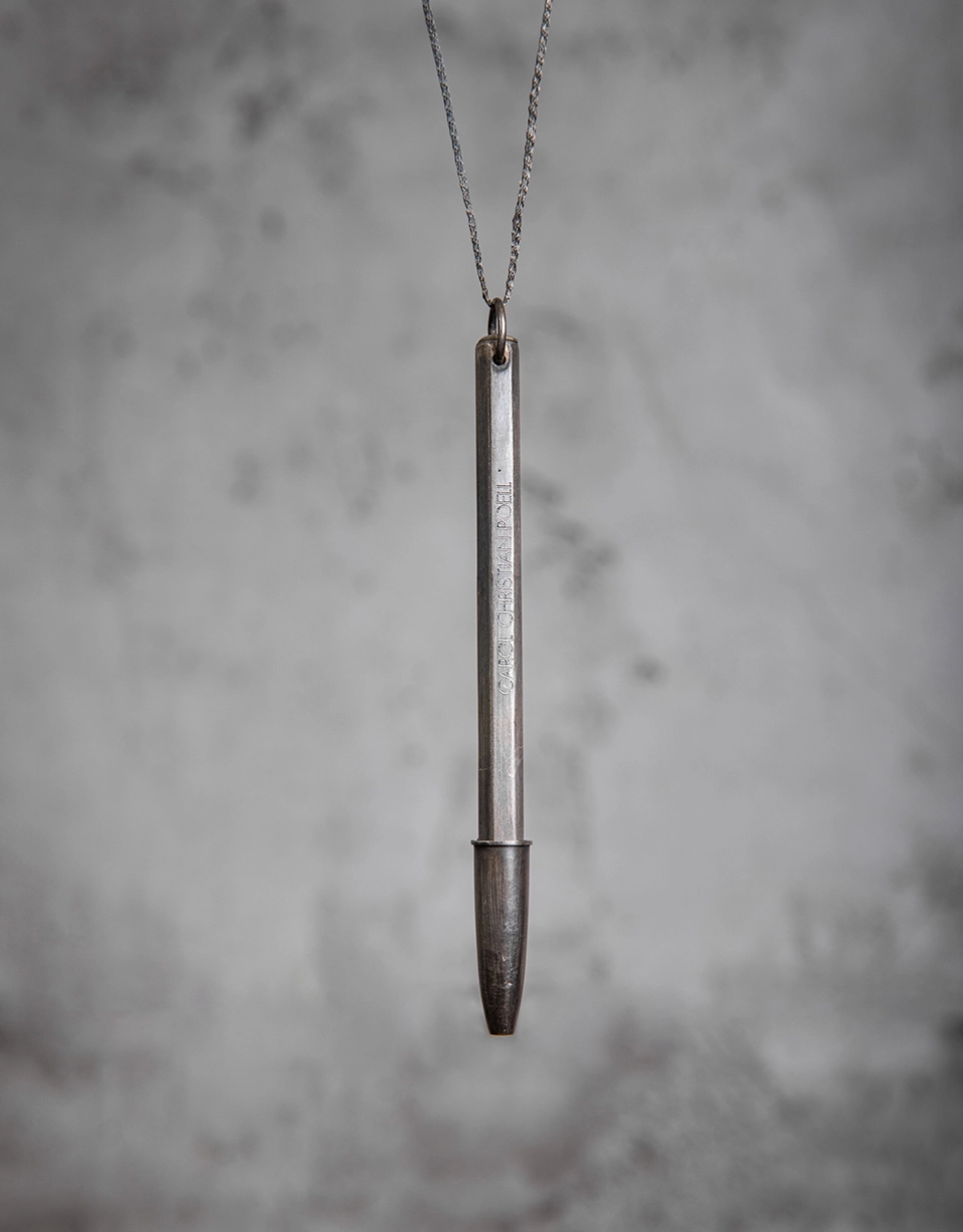 SILVER BIC PEN NECKLACE