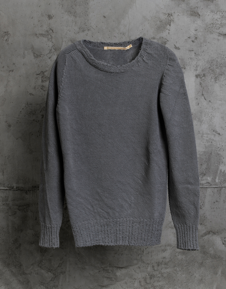 SEAMLESS LONG SLEEVE ROUND NECK SWEATER/4