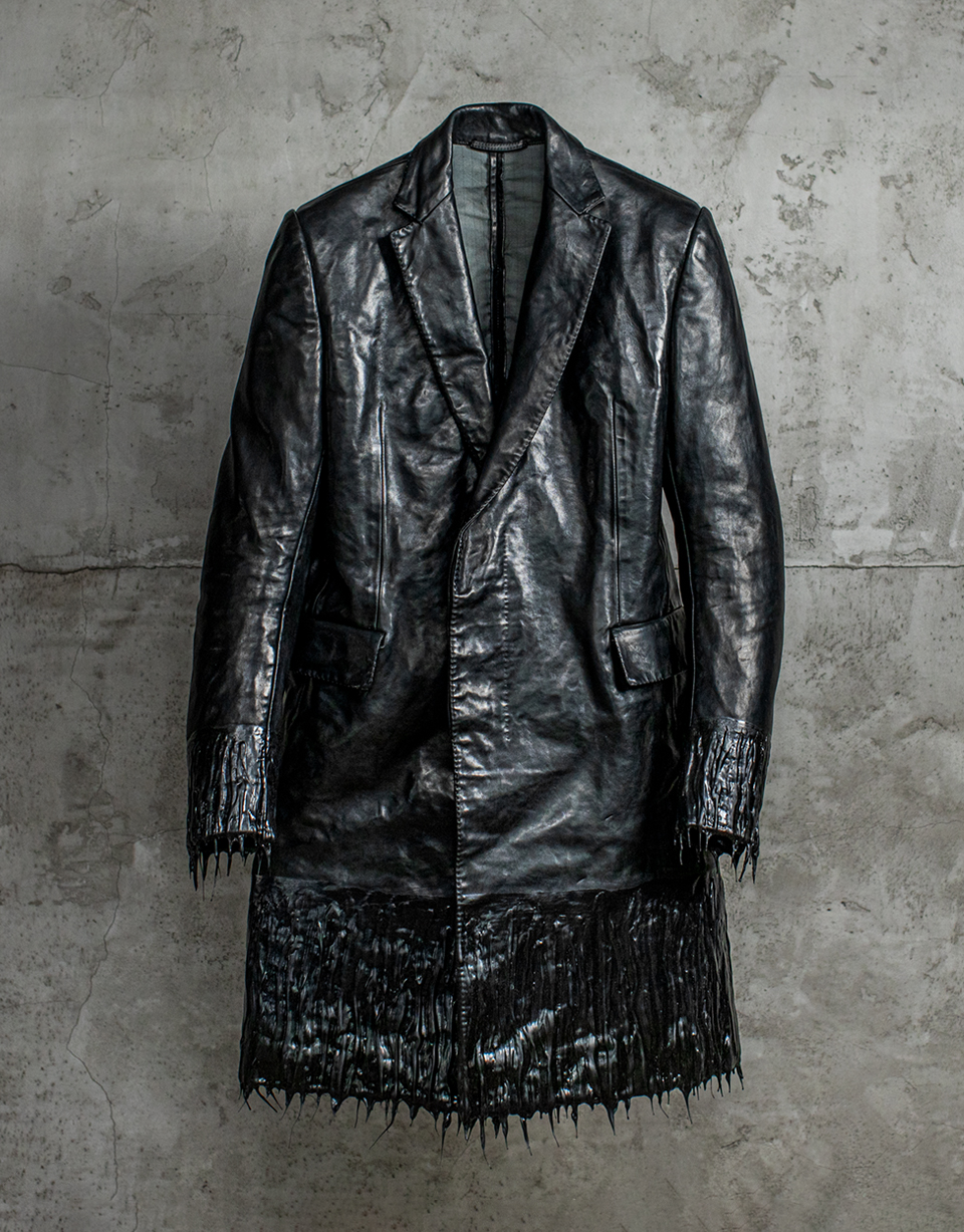 O. D, LINED-UNLINED DRIP-RUBBER 2 B. LEATHER L. JKT/010/blck