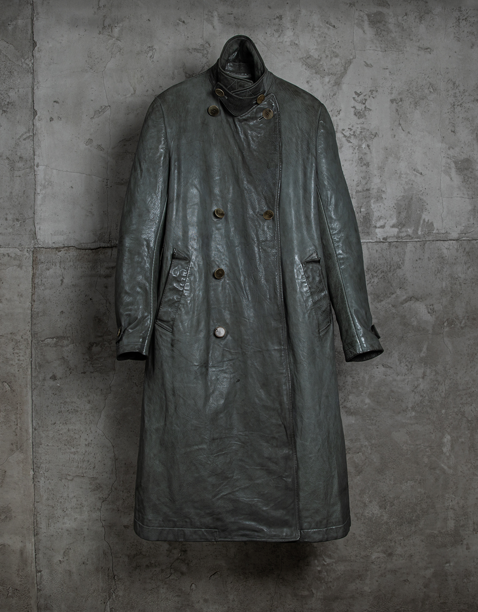 LINED-UNLINED CHAINSEAM BACK RAGLAN LEATHER TRENCH/19