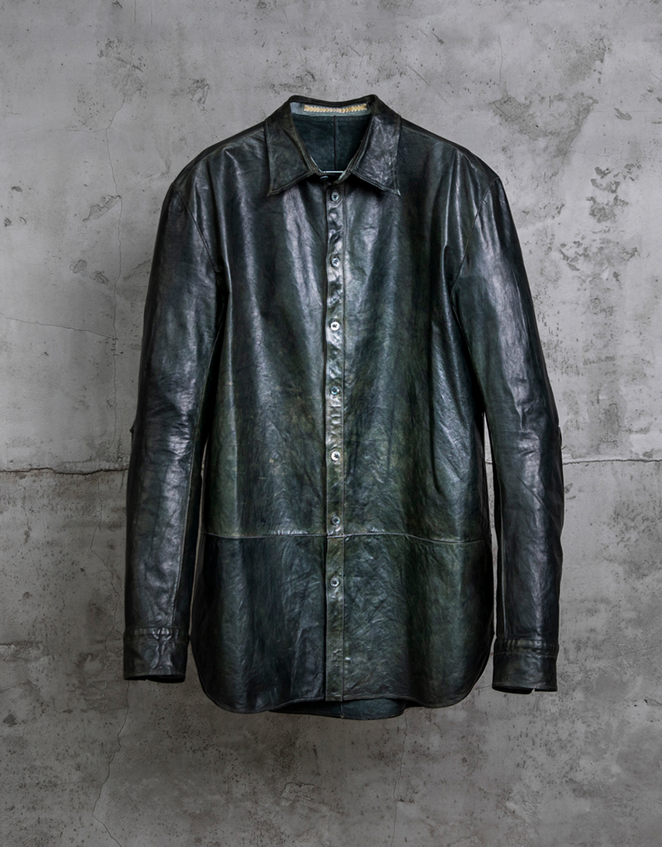 O.D. OBJECT DYED LEATHER SHIRT/12