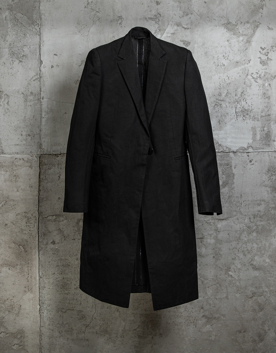 STIRRED, UNLINED, CHAIN SEAM 1 BUTTON LONG JACKET/10