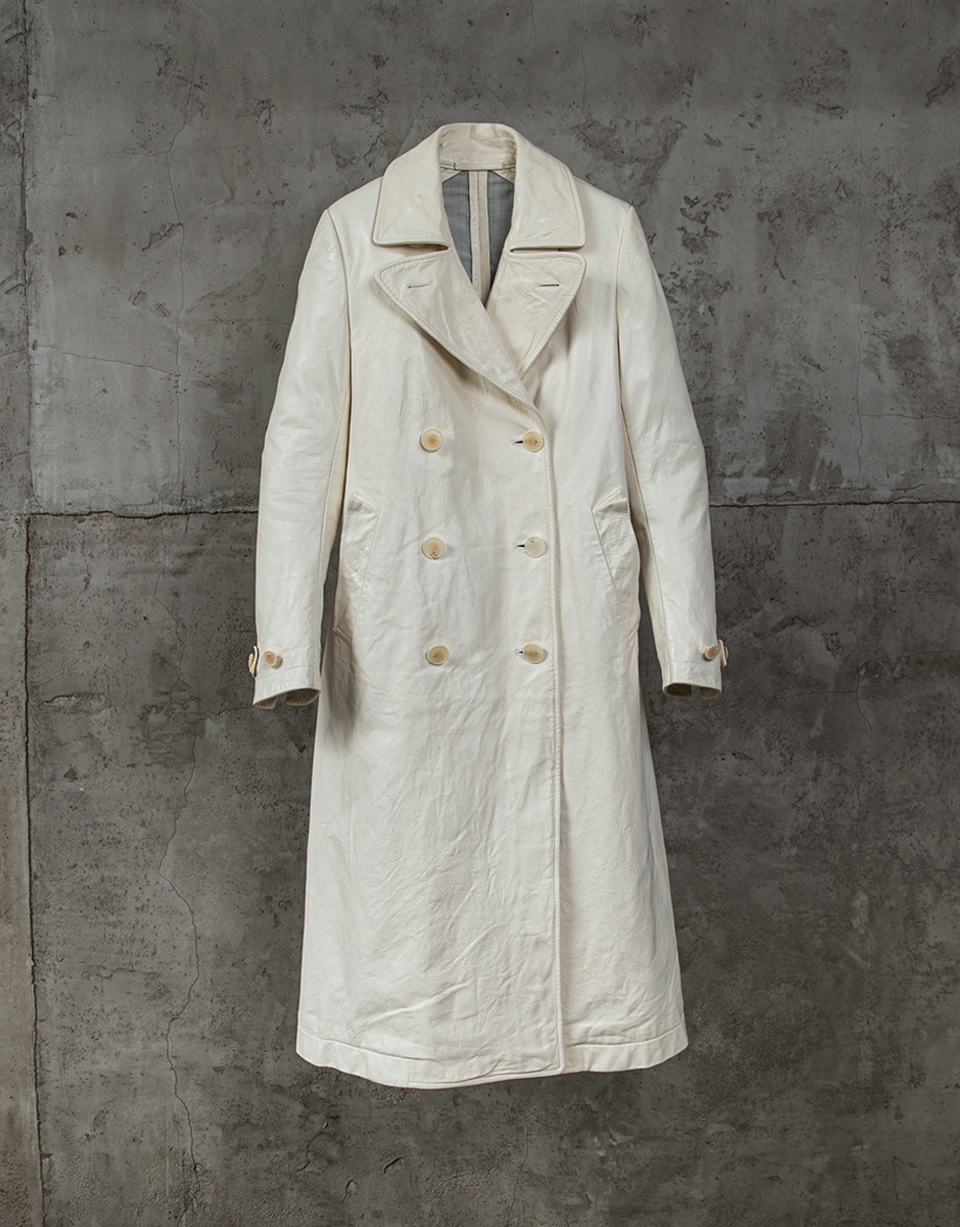 LINED-UNLINED CHAINSEAM BACK RAGLAN LEATHER TRENCH/01