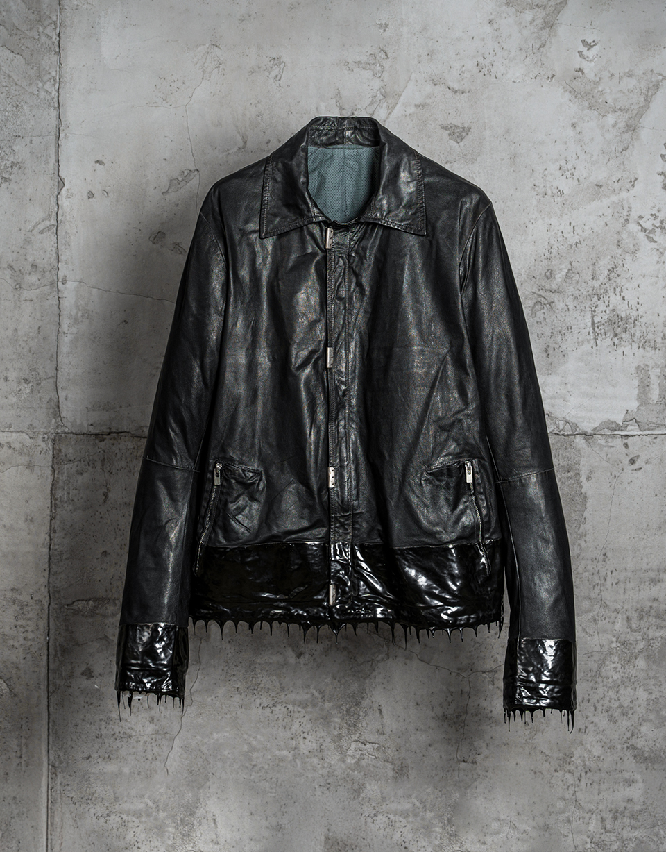 O. DYED DRIP-RUBBERED L. JACKET/010/black