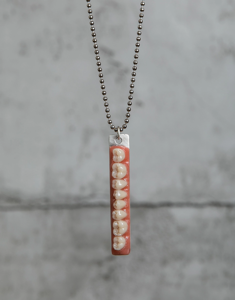 SILVER PENDANT WITH EIGHT RESERVE TEETH