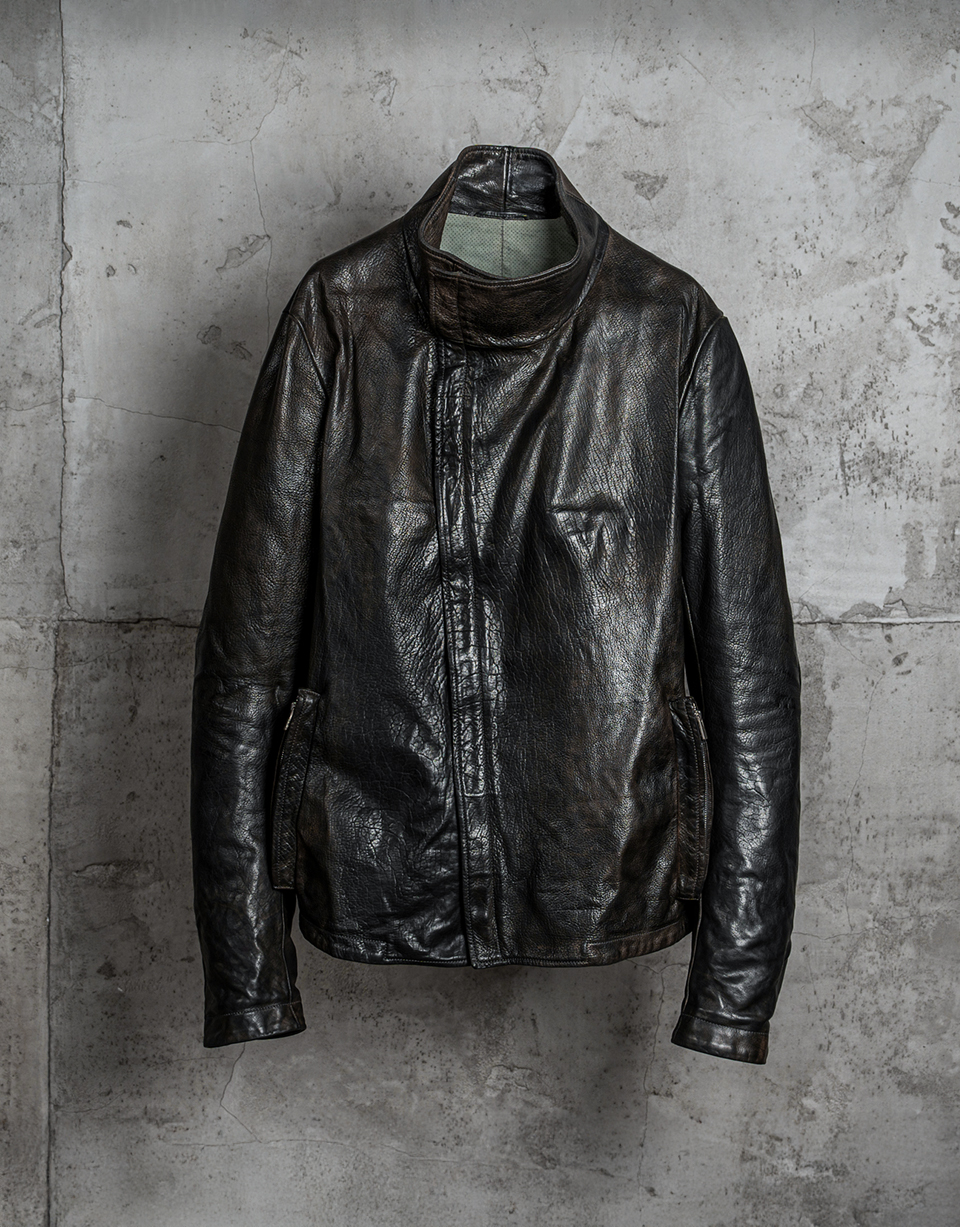O.D. LINED, SPINE ELBOW, H. NECK LEATHER JKT/19*