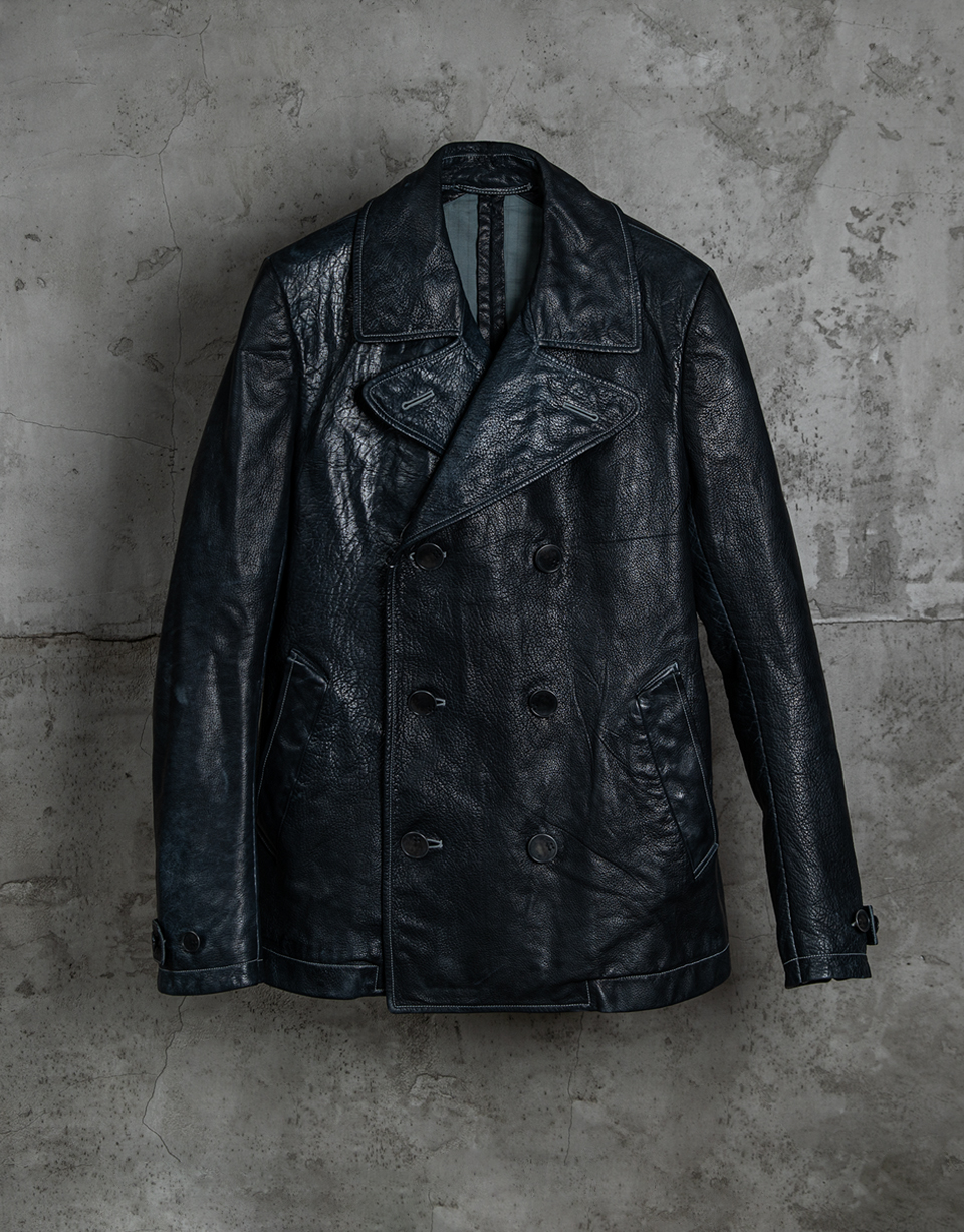 O. D. LINED-UNLINED CHAIN SEAM BACK RAGLAN LEATHER CABAN/29