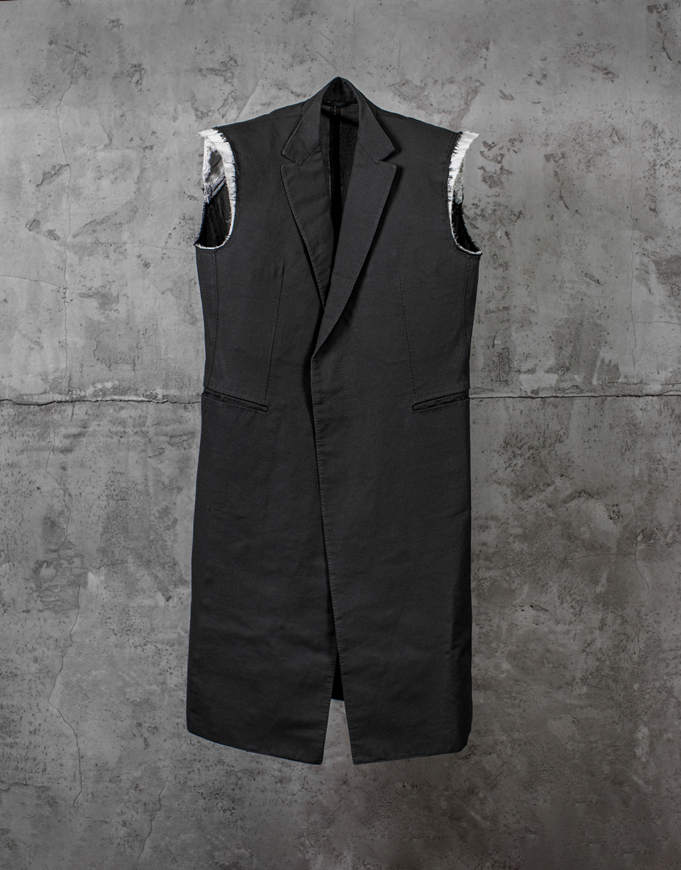 STIRRED, UNSLEEVED, UNLINED, CHAIN SEAM 1 BUTTON LONG JACKET/8