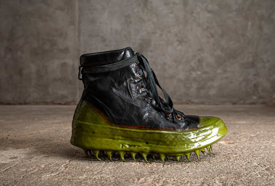 O.DYED NOSEAM DRIP-RUBBER SNEAKERS/010