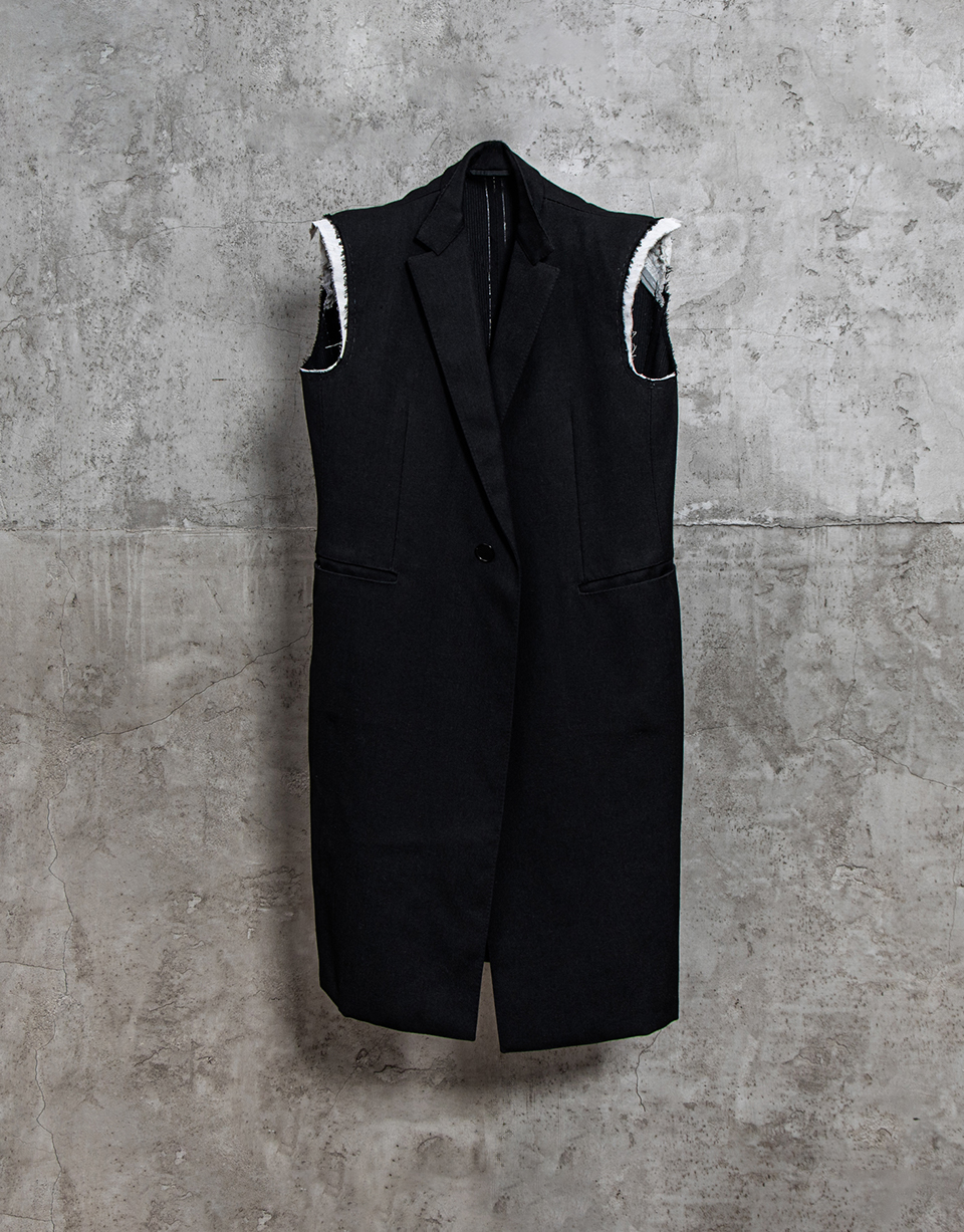 STIRRED, UNSLEEVED, UNLINED, CHAIN SEAM 1 BUTTON LONG JACKET/wim/10