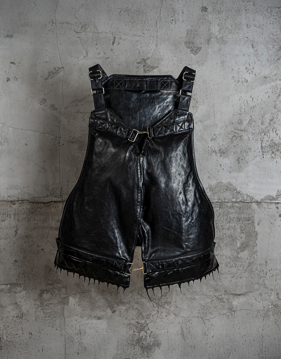 O.DYED DRIP-RUBBERED VEST BAG/010/black rubber